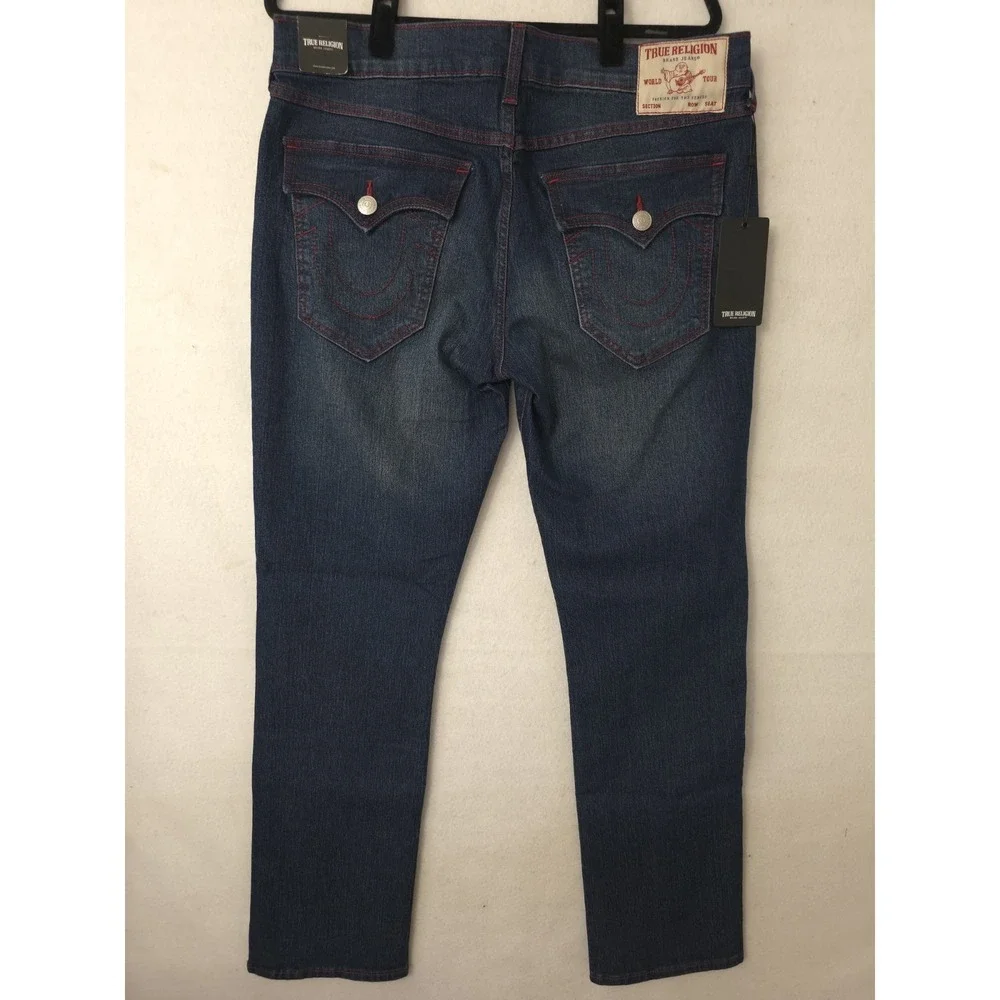 True Religion Ricky SN‎ Flap Straight Style 700872 Dark Fir Balsam Wash Sz 34x34